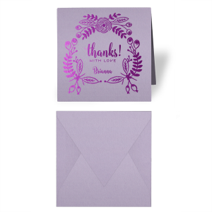 Our custom Poptone Lavender Gift Enclosure with Shiny Amethyst Foil has a Rustic Floral Frame graphic and is good for use in Wedding, Anniversary themed parties and in gift giving and will add that special attention to detail that cannot be overlooked.