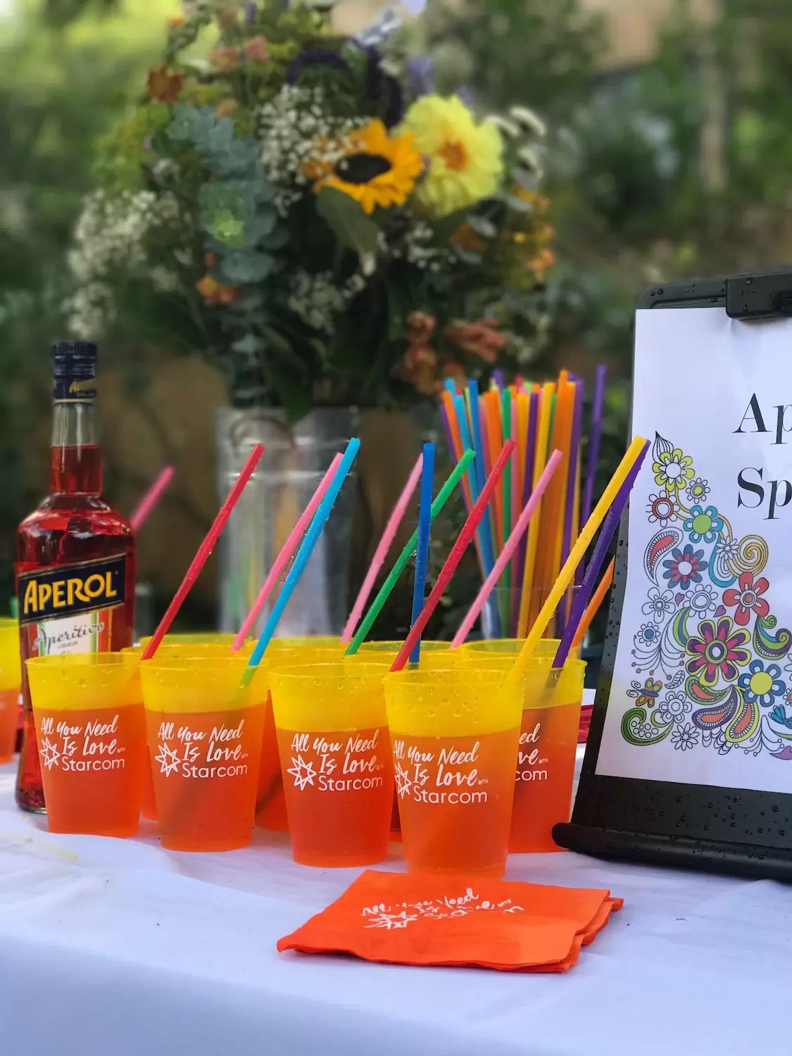 custom cups in any color with crazy straws