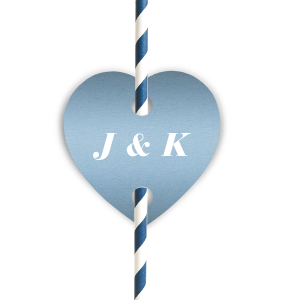 Sip in style with the Modern Initials Straw Tag, a chic detail that puts the couple's initials front and center. Each drink becomes a toast to the guests of honor, ensuring the celebration's spirit is savored with every festive swirl.