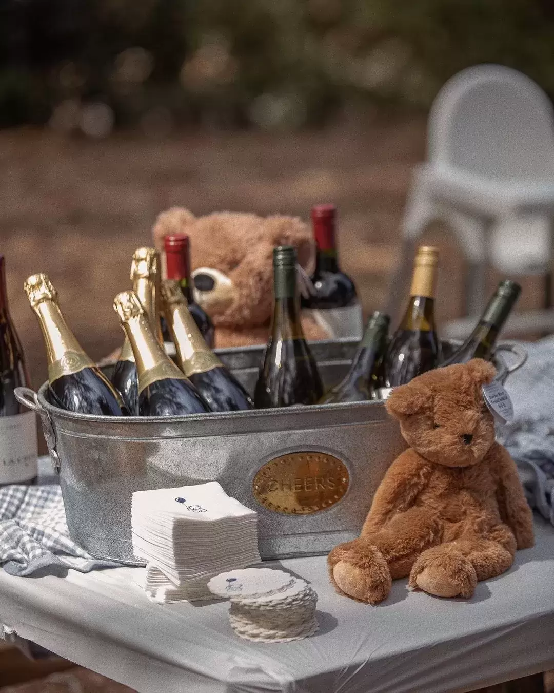 compliment the bubbly with custom napkins and coasters from FYP