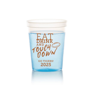Elevate game day spirits with the Eat Drink and Touchdown Cup. Perfect for football enthusiasts, its bold declaration captures the thrill of the game. Personalize with your favorite team and season year below—let everyone know who you cheer for while savoring every sip, touchdown after touchdown!