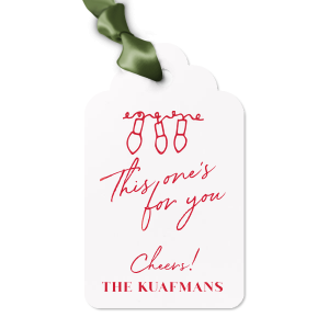 Our custom Stardream White Luggage Gift Tag with Satin Lipstick Red Foil has a Lights graphic and is good for use in Holiday, Christmas themed parties and will give your party the personalized touch every host desires.