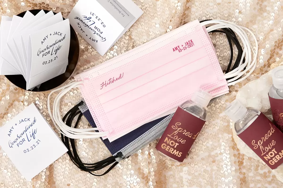 customize all of our health and wellness wedding favors to ensure only love is spread, not germs