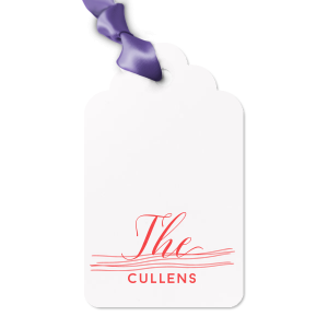 Personalized Strathmore Ivory Diamond Gift Tag with Shiny Rose Gold Foil has a Wave Line Accent graphic and is good for use in Wedding and Bridal Shower parties as well as just to have on hand at home and can't be beat. Showcase your style in every detail of your party's theme!