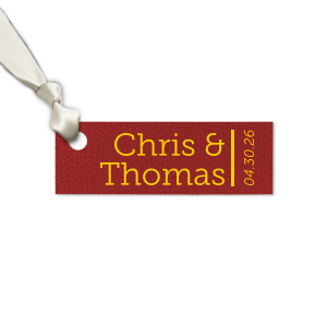 Our custom Metallic Sterling Silver Matte Rectangle Gift Tag with Satin Teal / Peacock Foil are a must-have for your next event—whatever the celebration!