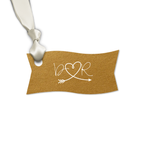 Our personalized Stardream Old Gold Round Gift Tag with Matte White Foil has a Arrow Heart graphic and is good for use in Hearts, Frames, Wedding themed parties and will give your party the personalized touch every host desires.
