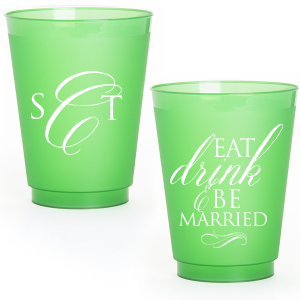 Eat Drink & Be Married Monogram Frost Flex Cup