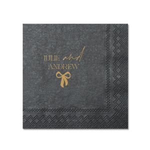 Unite your celebration with the Modern Unity Bow Napkin, showcasing your names linked by a 'and' in bold script, accented with a contemporary bow graphic. A stylish choice for weddings, anniversaries, or elegant couple's events.