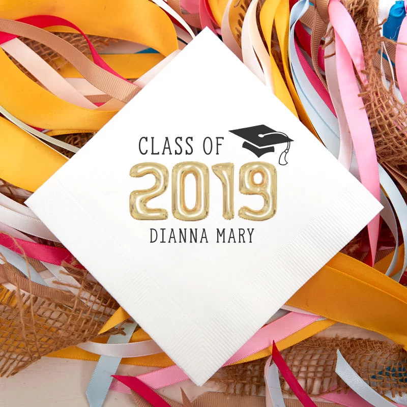 personalized full color graduation party napkin