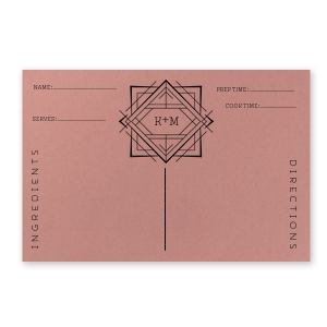 Personalized Recipe Cards - Pink & Gold Confetti