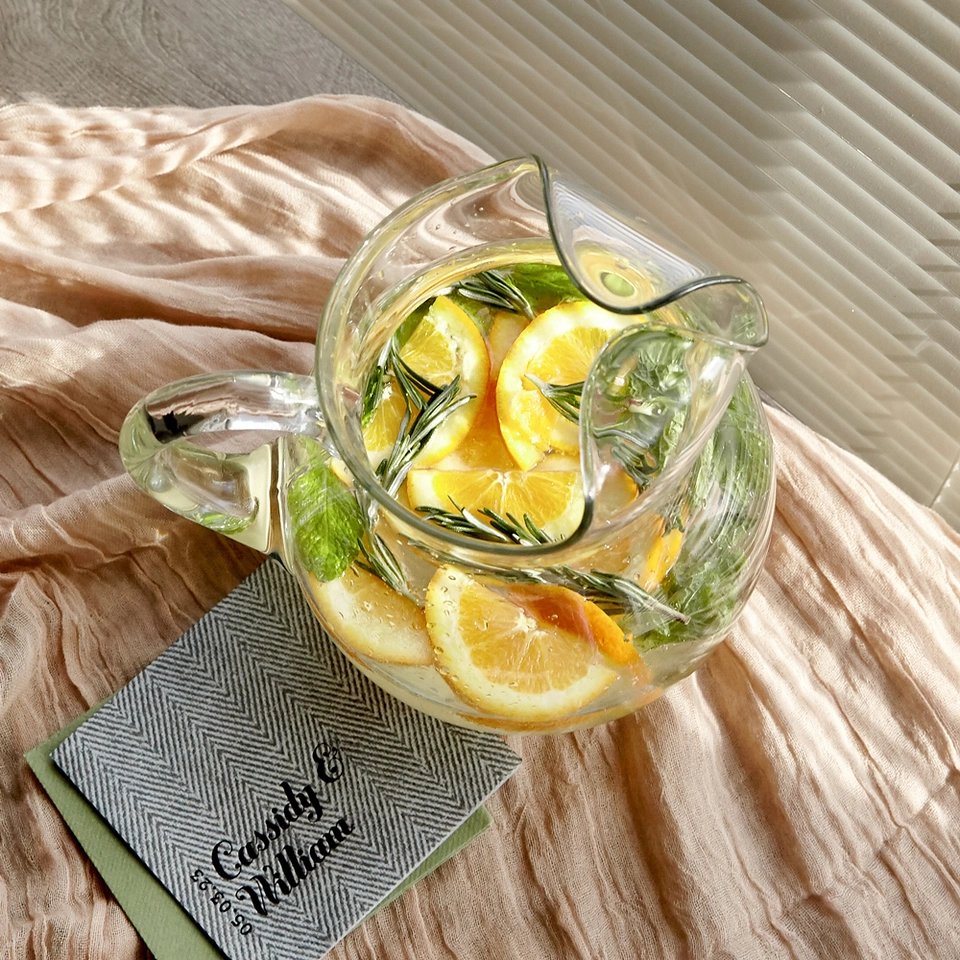 pitcher of elderflower champagne cocktail