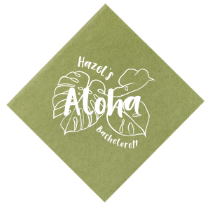 Personalized this trendy tropical bachelorette napkin. Featuring a bold plant motif, you can add the name of the bride and enjoy!