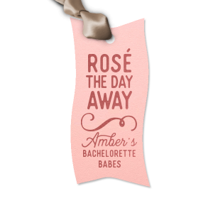 Ditch the mundane and set the tone with the Bachelorette Babes Rosé Day Away Gift Tag. With its playful saying and delicate feminine scroll, this tag says, “We’re here for a sparkling celebration!”—perfect for toasting the bride-to-be in style.