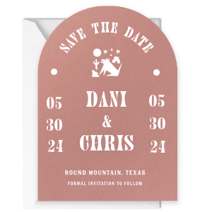 Western Save the Date Arch Invitation