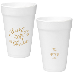 Our custom Gold Ink 20 oz Styrofoam Cup with Gold Ink Cup Ink Colors can't be beat. Showcase your style in every detail of your party's theme!