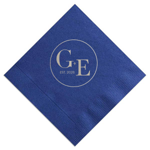 ForYourParty's elegant Dark Navy Cocktail Napkin with Shiny Green Tea Foil will make your guests swoon. Personalize your party's theme today.