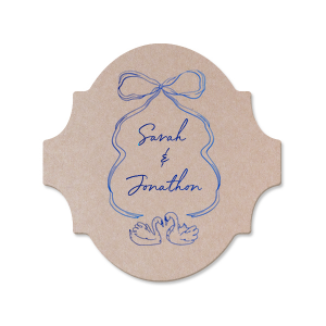 Pair your next party event with the stylish Swan Lovers Coaster. The elegant design features two swans mirroring your own partnership. Customize the coaster in your choice of style and foil stamp color to best match the vibe at your momentous event.