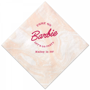 Get this amazing personalized Barbie Birthday Napkin ready for your birthday party, all you have to do is put your name on it and you are good to go! Surprise your closest ones with breath-taking things!