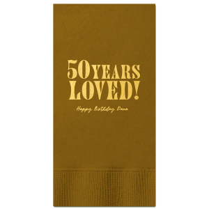 Our Many Years loved napkins are a special way to celebrate a milestone birthday. They feature a simple yet elegant design with a heartfelt message. Perfect for any birthday party, they will add a touch of love and warmth to your celebrations.