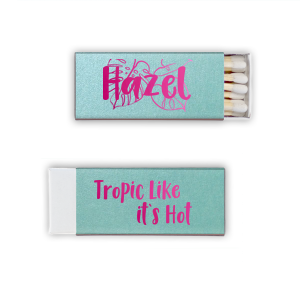 Tropic like it's hot with this custom matchbox. Our matches are the perfect addition to a tropical themed bachelorette party or birthday party. 
