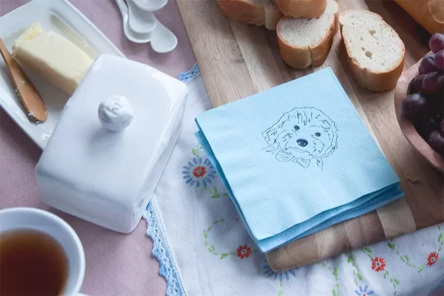 Fall Wedding Decor idea custom dog napkins