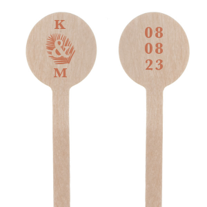 Our custom Oval Stir Stick with Satin Copper Penny Foil has a Ampersand Leaf graphic and is good for use in Outdoors, Trendy, Accents themed parties and will make your guests swoon. Personalize your party's theme today.