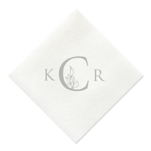 Custom White Pin Dot Cocktail Napkin with Satin Sterling Silver Foil will make your guests swoon. Personalize your party's theme today.