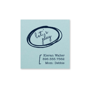 Our custom Poptone Sky Blue Square Business/Calling Card with Matte Navy Foil can't be beat. Showcase your style in every detail of your party's theme!
