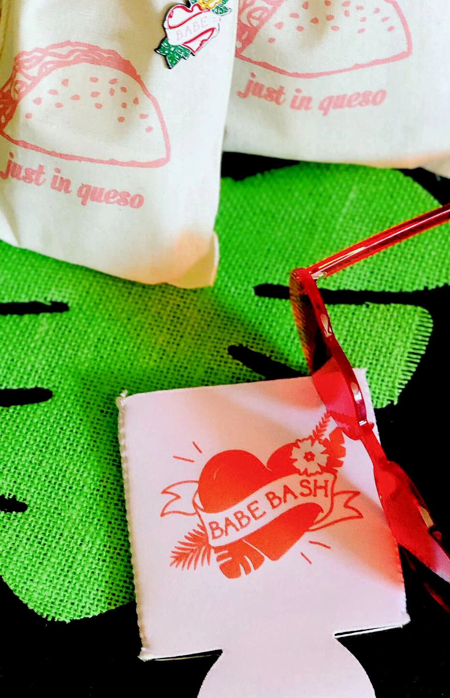 custom designed tiki bachelorette party favor bags