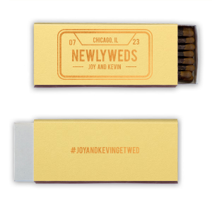 Beep, beep, someone's getting married! Celebrate your love with this custom wedding favor. Personalize your match wit the date of your wedding, hashtag, and the city or state of your choice. 