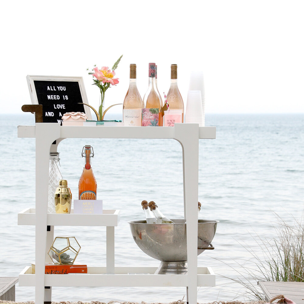 stocked bar cart for fabulous hosting