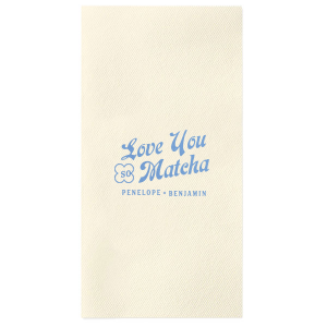 Customize this cocktail napkin for your wedding or engagement party! Perfect for the matcha lovers, you can personalize this modern napkin with the couple's name. 