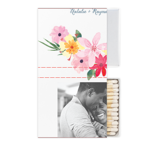 ForYourParty's personalized White Square Custom Photo Matchbox with Matte Stone Blue Ink Digital Print Colors and Matte Slate Gray Ink Digital Print Colors will impress guests like no other. Make this party unforgettable.