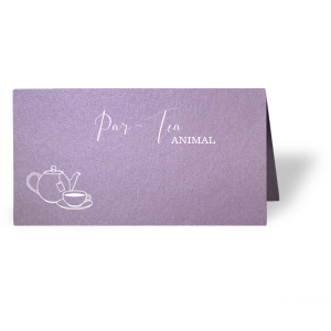 It's Par-Tea time! Send guests (par-tea animals) to their seats with festive personalized place cards. Choose your paper and foil colors to match your theme and impress your friends. Our hand lettered calligraphy font and Tea Pot clipart will complement your tea party beautifully.  