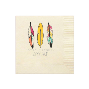 Colorful Feather Full Color Napkin