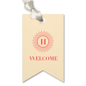 ForYourParty's elegant Poptone Mint Double Point Gift Tag with Shiny Copper Foil Color has a sunburst frame 2 graphic and is good for use in Frames themed parties and can be customized to complement every last detail of your party.