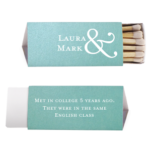 Personalized Stardream Robin's Egg Blue Classic Matchbox with Matte White Foil are a must-have for your next event—whatever the celebration!