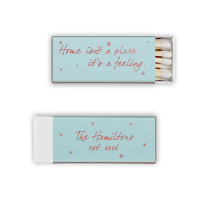 Our personalized Poptone Sky Blue Classic Matchbox with Shiny Rose Quartz Foil will give your party the personalized touch every host desires.