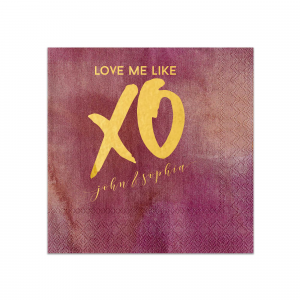 Personalized Amethyst Cocktail Napkin with Shiny 18 Kt Gold Foil can be customized to complement every last detail of your party.