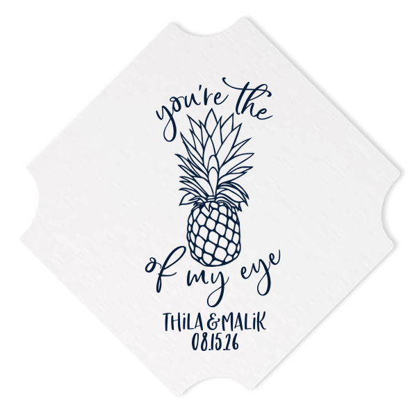 Our custom White Square Coaster with Matte Fuchsia Foil has a Pineapple Tiki graphic and is good for use in Food, Beach/Nautical themed parties and couldn't be more perfect. It's time to show off your impeccable taste.