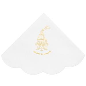 Cheers to a classic! Our Classic Champagne Tower Napkin is one of our most popular designs available in a variety of paper and ink colors. Customize your product to best suite your impeccable taste for your upcoming function or event.