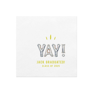 Personalized White Borderless Custom Full Color Cocktail Napkin with Matte Chartreuse Ink Digital Print Colors are a must-have for your next event—whatever the celebration!