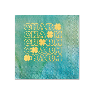 Meet our new napkin with Charm Clover graphics which will look awesome on St.Patrick's Day! Decorate in style - give your guests a nice welcoming greeting! They will love it!