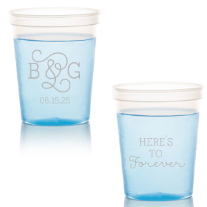 Custom Teal 16 oz Stadium Cup with Silver Ink Cup Ink Colors can be personalized to match your party's exact theme and tempo.
