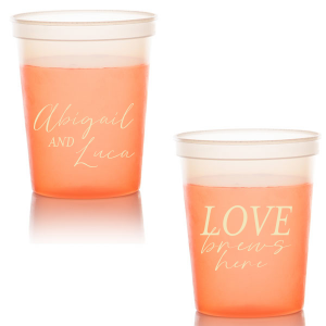 ForYourParty's personalized Silver 16 oz Stadium Cup with Matte Ivory Ink Cup Ink Colors will impress guests like no other. Make this party unforgettable.