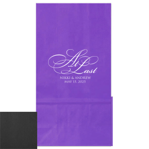 Our custom White Gift Bag with Satin French Blue Foil will look fabulous with your unique touch. Your guests will agree!
