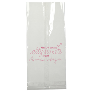 Indulge guests with salty sweets they can take home in these adorable personalized party bags. Perfect for a dessert bar, the hand lettered script and little hearts give a playful feminine touch your bride will love at her bridal shower or bachelorette party. 