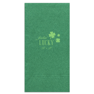 Add a touch of serendipity to your event with the Feelin' Lucky Napkin, dotted with four-leaf clovers alongside 'feelin’ Lucky.' The couple’s initials are a testament to their fortuitous union, as rare and special as the clovers gracing each napkin