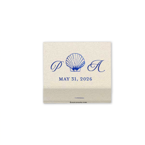 The Seashell Initials Matchbook features an elegant design that is a breath of fresh air. With customizable initials flanking a sea scallop shell above your chosen date, it is perfect for coastal themed party events or nearly any other important occasion in your life. 
