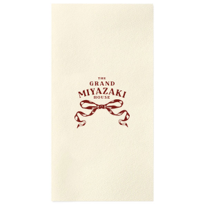 Personalize this romantic napkin! Featuring a beautiful bow design, you can customize the text with your family name or the name of your event. 